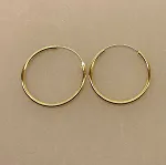 Creoler - Ø 30 mm øreringe forgyldt sølv - glatte Hoops 2 mm, hoops, mellemstore, tykke, kraftige, gyldne, forgyldte, guldbelagt, sølv, sterling sølv, hoops, smykker, øreringe, ørenringe, syine a, maanesten, enamel, biti, ribe, billige, tilbud, gaveide, simple, enkle, glatte