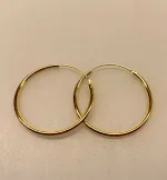 Creoler - Ø 30 mm øreringe forgyldt sølv - glatte Hoops 2 mm, hoops, mellemstore, tykke, kraftige, gyldne, forgyldte, guldbelagt, sølv, sterling sølv, hoops, smykker, øreringe, ørenringe, syine a, maanesten, enamel, biti, ribe, billige, tilbud, gaveide, simple, enkle, glatte