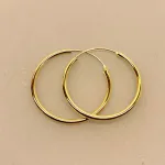 Creoler - Ø 30 mm øreringe forgyldt sølv - glatte Hoops 2 mm, hoops, mellemstore, tykke, kraftige, gyldne, forgyldte, guldbelagt, sølv, sterling sølv, hoops, smykker, øreringe, ørenringe, syine a, maanesten, enamel, biti, ribe, billige, tilbud, gaveide, simple, enkle, glatte