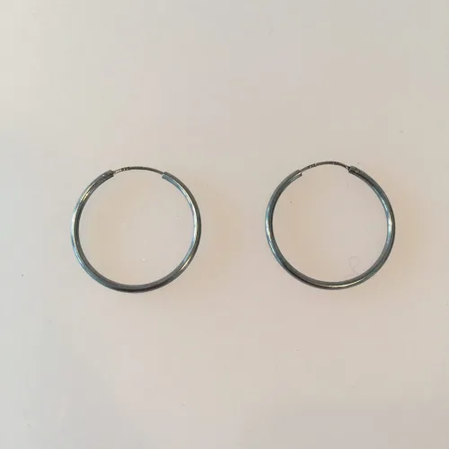 creoler øreringe hoops sort oxideret sølv