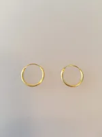 Creoler - ø 14 mm øreringe forgyldt sølv - glatte Hoops. hoops, loops, creol, creoler, guld, ægte, forgyldte, forgyldt, sølv, sterling, gyldne, guldbelagt, guldbelagte, billige, smarte, gode, god kvalitet, moderne, enkle, små, stine a, pico, piko, picco, maanesten, holdbare,