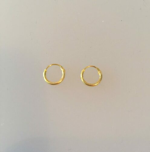 Creoler - Ø 10 mm øreringe forgyldt sølv - glatte Hoops, runde ørenringe, ringe, ægte, guld, forgyldt, guldbelagt, billige, kvalitet, flotte, enkle, små,
