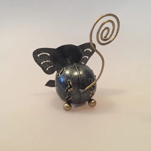 Metal Figur - Elefant Sølvgrå, Memo holder metal - Sølvgrå elefant, metalelefant, metalfigur, elefantfigur, huskeklemme, pengegave, penge i gave, fotoholder, ting med elefanter, elefantting, klemme, notesholder, noter