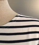 Armorlux T-shirt - interlock bomuld, Model 4277, stribet hvid/marine, damemodel langærmet