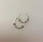 Ø12mm - Creol øreringe i sølv - små med kraftig glat og twistet snoning