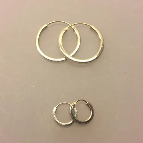 Creol øreringe i sølv - Creoler - hoops Ø20 mm kantede - Creol øreringe i sølv - Creoler "hoops" Ø10 mm kantede