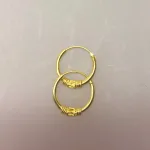 Creoler - øreringe forgyldt sølv (14 mm) - små creoler med S-mønster og snoning