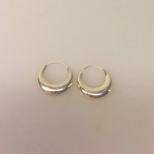 Croissant Creoler i sølv Ø 20 mm ,Creoler i sølv Ø 20 mm Croissant, Ø 20 mm Croissant Creoler sølv , hoops, creol, øreringe, ørenringe, boho, specielt, boheme, stilig, blanke, sterling sølv, ægte sølv