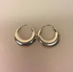 Creol øreringe i sølv - mellemstore Croissant creoler Ø 25mm