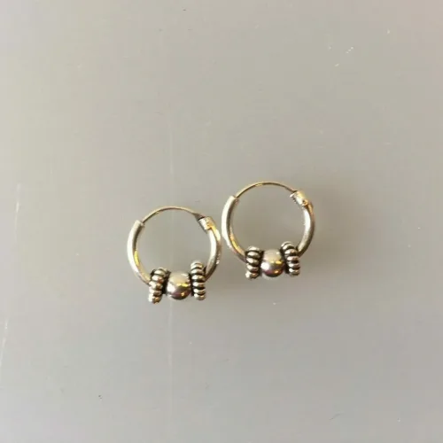 Ø 10 mm Creoler sølv med kugle og dobbelt sol, biti, ribe, Sølvøreringe, sølv smykker, ørenringe, øreringe, runde, ringe, hoops, creol, creoler, Creoler i sølv Ø 10 mm med kugle og dobbelt sol, ægte, billige, holdbare, kvalitet, maanesten, pico, stine a