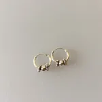 Creol øreringe i sølv med kugle og oxyderet snoning Ø10 mm