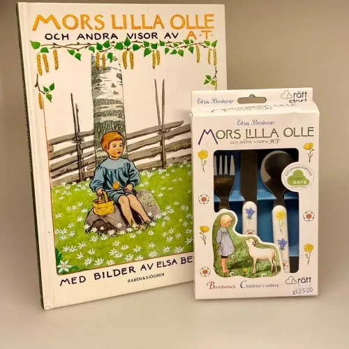 Elsa Beskow børnebestik - Mors lille Ole, barselsgave, dåbsgave, til de små, nostalgisk, emil, børneservice, barnebestik, Mors lille Ole Elsa Beskow service bestiksæt