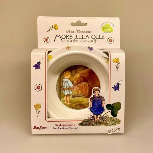 Elsa Beskow dyb tallerken - Mors lille Ole, skål, barnedåb, dåbsgave, barselsgave, astrid lindgren, svensk, nostalgisk, retro, Mors lille Ole Elsa Beskow service dyb tallerken