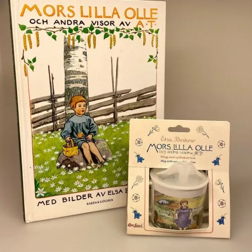 Elsa Beskow børne kop - Mors lille Ole, tudkop, børnekop, barnekop, plastikkop, lågkop, lågkrus, Elsa Beskow service krus Mors lille Ole