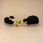 Får - træ og uld - lille sort