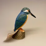 Naturens fugle af træ - Isfugl, king fisher, Wildlife Garden, svenske, træfugle, træfugl, håndlavede