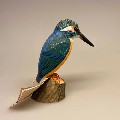 Naturens fugle af træ - Isfugl, king fisher, Wildlife Garden, svenske, træfugle, træfugl, håndlavede