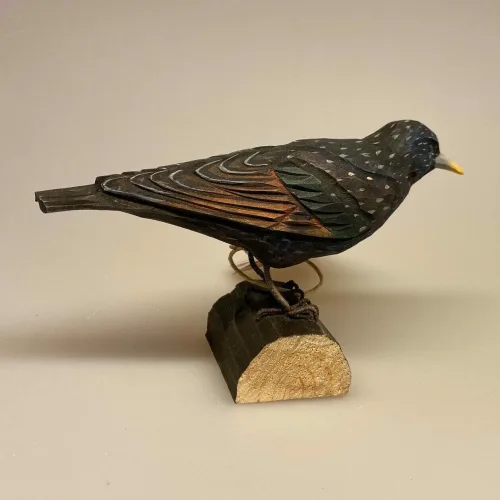 Naturens fugle - Wildlife Garden - håndskåret af træ - Stær