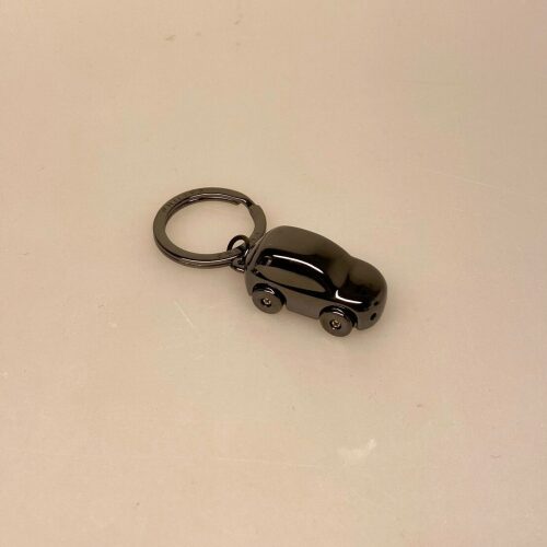 Nøglering Bil med LED-lys - Blank Antrazit metal, cruiser, kørekort, ny bil, symbolsk, med lys, lygte, gave, tillykke, biler, benzin, motor, fart, rally, design, biti, ribe, lækker, kvalitet, flot, sej, bilnøgler,