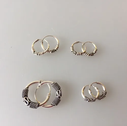 creoler sølv med oxyderet S-mønster og snoning match