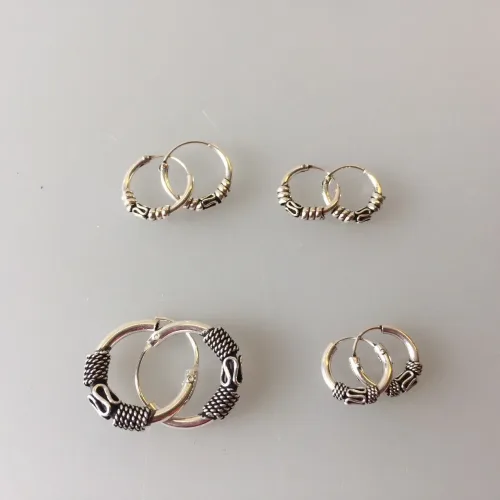 creoler sølv med oxyderet S-mønster og snoning match