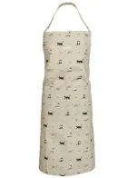 Forklæde i Bomuld med tryk - Unisex - Katte, katteforklæde, køkken, tekstiler, praktisk, smart, flot, lækkert, kvalitet, kattemotiv, tryk, forskellige, purrfect, sophie allport, engelsk, til mænd, til damer, madlavning, grill, weber, finere, kokkerere, biti, ribe