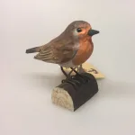Naturens fugle af træ - Rødhals Rødkælk, Naturens fugle - Wildlife garden - håndskåret af træ - Rødhals Rødkælk