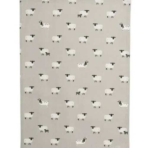 Viskestykke Bomuld med tryk - Får, lam,