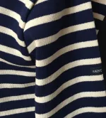 Saint James T-shirt – Model "Guildo" fast bomuld - 7/8 ærmer Unisex Marine/Ecru
