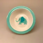 Dyb Tallerken Melamin - Elefant, skål, til børn, til baby, gave, baby shower, barnedåb, lille ny, dåbsgave, elefant, til dreng, til pige, biti, ribe