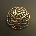 Vikinge broche i bronze - Keltisk flet "Evigheden", fletværk, vikingesmykker, vikinge, danefæ, fund, museums smykker, museumssmykker, kopismykker, ribe, danmarks ældste by, nordisk, mytologi, mythology, biti, thor, mjølner, fenris, freja, odin, frigg, frej, ydun, idun, sleipner