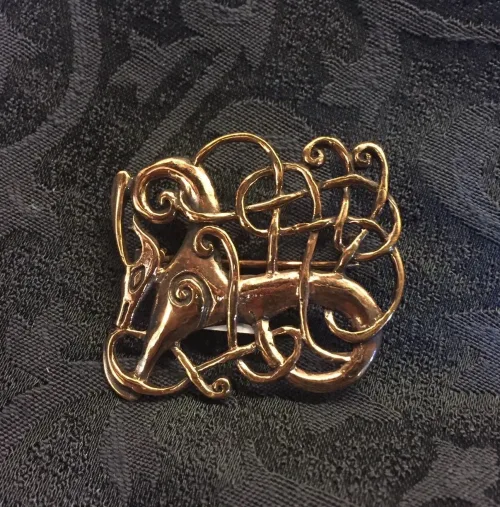 Vikingebroche i bronze - Ribe brochen "Kamp" Stor