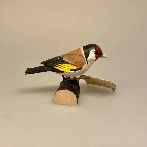 Naturens fugle af træ - Stillits,Naturens fugle - Wildlife garden - håndskåret af træ - Stillits