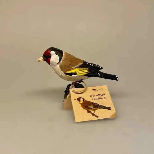 Naturens fugle af træ - Stillits,Naturens fugle - Wildlife garden - håndskåret af træ - Stillits