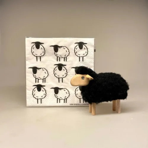 Servietter natur hvide med Får, marsken, vadehavet, nationalpark, souvenir, ribe, vadehavslam, vestkysten, fåreflokke, ting med, får, lam, marsklam, påskeservietter, påskelam, biti