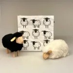 Servietter natur hvide med Får, marsken, vadehavet, nationalpark, souvenir, ribe, vadehavslam, vestkysten, fåreflokke, ting med, får, lam, marsklam, påskeservietter, påskelam, biti