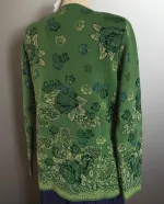 Dunque Fintstrikket Cardigan - bomuld - Grøn