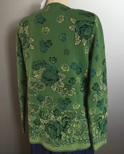 Dunque Fintstrikket Cardigan - bomuld - Grøn