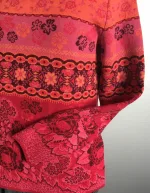 Dunque Fintstrikket Pullover - bomuld - Rød/rosa/abrikos