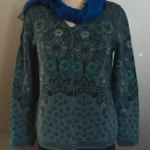 Dunque Fintstrikket Cardigan i uld/bomuld - Blå