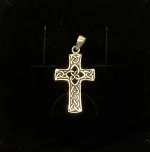 Sølvvedhæng Kors med keltisk flet - de 4 elementer, evigheden, tallet fire, sølvkors, kors, ægte, sterling, sølv, vedhæng, til kæde, halssmykker, vikinger, vikingesmykker, vikingekors, fund, kopi, museums, museumssmykker, kopismykker, udgravning, vikingefund, gamle, ribe, biti