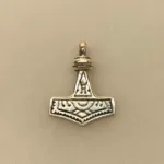 Vikingevedhæng i sølv- Thorshammer tosidet massiv - stor