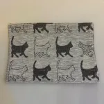 Viskestykke Vævet med Hør - Katte Sort, Viskestykke vævet - Hør/Bomuld - sort/grå Katte lille, katteting, katteviskestykke, catlover, kat, katte, med katte, vævet, lækkert, svensk, tekstil, textil, køkkenting, køkkentekstiler, smart, killing, mis, catlady, flot, enkelt, smart, lækkert, specielt, biti, ribe,