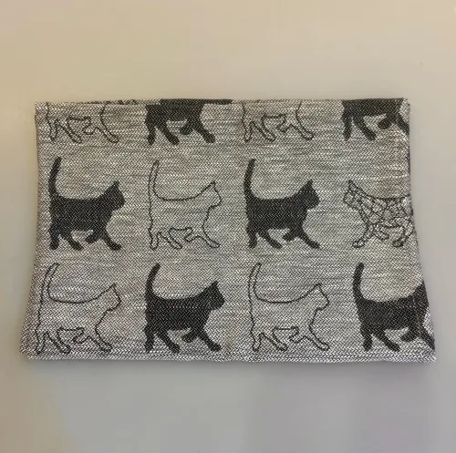 Viskestykke Vævet med Hør - Katte Sort, Viskestykke vævet - Hør/Bomuld - sort/grå Katte lille, katteting, katteviskestykke, catlover, kat, katte, med katte, vævet, lækkert, svensk, tekstil, textil, køkkenting, køkkentekstiler, smart, killing, mis, catlady, flot, enkelt, smart, lækkert, specielt, biti, ribe,