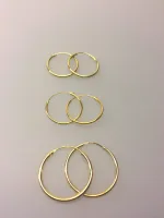 Creoler - øreringe forgyldt sølv - mellemstore Hoops (25 mm) - Creoler - øreringe forgyldt sølv - mellem Hoops (18 mm)