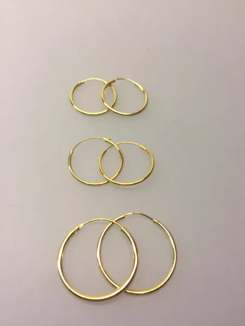 Creoler - øreringe forgyldt sølv - mellemstore Hoops (25 mm) - Creoler - øreringe forgyldt sølv - mellem Hoops (18 mm)