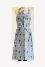 Forklæde vævet hør/bomuld - Får sort/grå, vadehavet, får, lam, marsken, marsklam, vadehavslam, fåreavl, diget, digerne, ribe, nationalpark, vadehavet, ribe domkirke, sort sol, vikinger, speciel, nordisk, dansk, vævet, natur, flot, gaveide