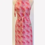 Forklæde vævet hør/bomuld - Elge Rød/natur, juleforklæde, december, rødt, dansk, nordisk, forklæder,