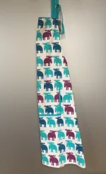 Forklæde bomuld med tryk - Elge blå/turkis/lilla