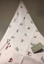 Viskestykke Bomuld med tryk - skiløbere, vinter, vinterlandskab, sne, snevejr, skisport, skiferie, skiløb, alpin, alpint, vinterferie, stemning, østrig, schweiz, juleferie, winterwonderland, stå på ski, julegave, juleferie, norge, fjellet, hytter, snehytte, jul i sneen, biti, ribe, glühwein, jagatee, jægerte,